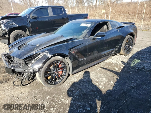 2019 Chevrolet Corvette Z06 1LZ with VIN 1G1YP2D60K5605501, listed as a Copart auction lot 47521875 with 6,752 mi miles and Salvage Title. Bid and sale history available at carsss.com. Image 1.