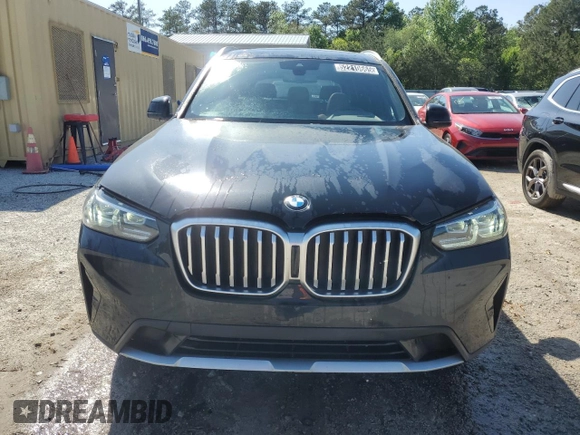 2022 BMW X3 sDrive30i with VIN 5UX43DP08N9M86824, listed as a Copart auction lot 52210665 with 38,841 mi miles and Clean Title. Bid and sale history available at carsss.com. Image 5.