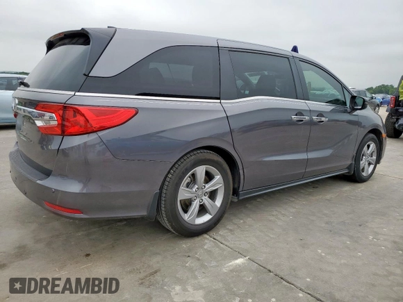 2019 Honda Odyssey EX-L with VIN 5FNRL6H74KB069409, listed as a Copart auction lot 55493135 with 38,451 mi miles and Salvage Title. Bid and sale history available at carsss.com. Image 3.