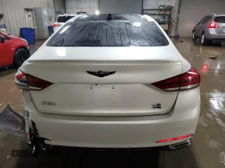 2017 Genesis G80 3.8L with VIN KMHGN4JE2HU170460, listed as a Copart auction lot 50372355 with 66,336 mi miles and Salvage Title. Bid and sale history available at carsss.com. Image 6.