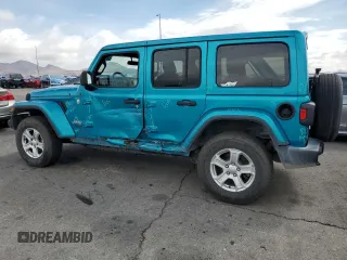 2019 Jeep Wrangler Unlimited Sport S with VIN 1C4HJXDG0KW602803, listed as a Copart auction lot 55640145 with 64,906 mi miles and Salvage title. Bid and sale history available at DreamBid. Image 2.