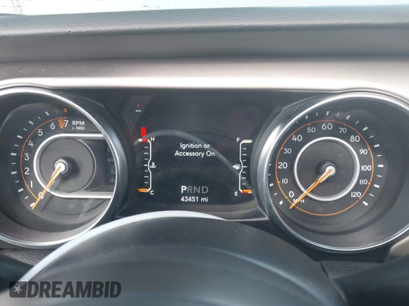 2020 Jeep Wrangler Unlimited Sport Altitude with VIN 1C4HJXDG2LW335228, listed as a IAAI auction lot 41711295 with 43,451 mi miles and . Bid and sale history available at DreamBid. Image 7.