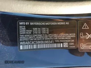 2019 BMW 8 Series M850i xDrive with VIN WBABC4C58KBU96541, listed as a Copart auction lot 75816644 with 24,078 mi miles and Salvage Title. Bid and sale history available at carsss.com. Image 12.