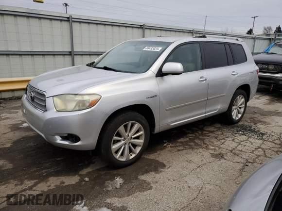 2010 Toyota Highlander Hybrid with VIN JTEBW3EH6A2044674, listed as a Copart auction lot 86433024 with 231,576 mi miles and Clean Title. Bid and sale history available at carsss.com. Image 1.
