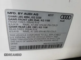 2017 Audi Q3 Prestige with VIN WA1GCCFS0HR015843, listed as a Copart auction lot 43771905 with 56,682 mi miles and Salvage Title. Bid and sale history available at carsss.com. Image 13.