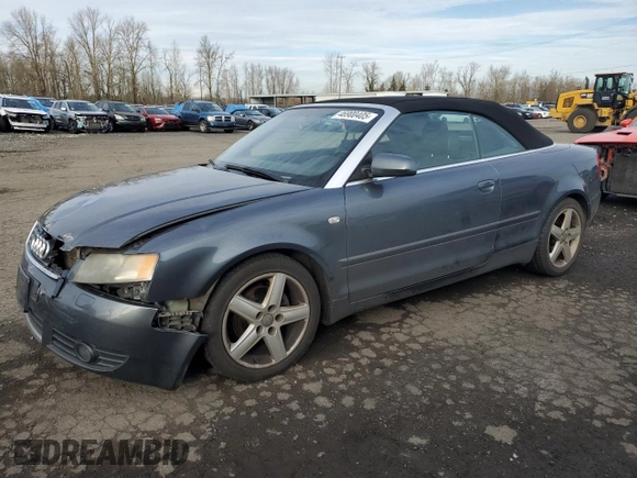 2005 Audi A4 1.8T with VIN WAUAC48H85K004271, listed as a Copart auction lot 46900405 with 186,470 mi miles and Salvage Title. Bid and sale history available at carsss.com. Image 1.