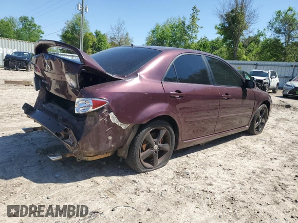 2008 Mazda 6 i Sport VE with VIN 1YVHP80C285M22738, listed as a Copart auction lot 52025935 with 281,656 mi miles and Salvage Title. Bid and sale history available at carsss.com. Image 3.