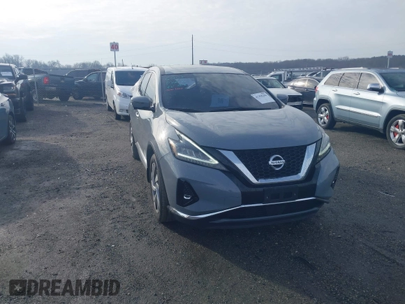 2021 Nissan Murano SL with VIN 5N1AZ2CS3MC147061, listed as a IAAI auction lot 41358296 with 15,404 mi miles and . Bid and sale history available at DreamBid. Image 1.
