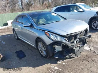 2015 Hyundai Sonata 2.4L Sport with VIN 5NPE34AF1FH142957, listed as a IAAI auction lot 41381762 with 143,597 mi miles. Bid and sale history available at carsss.com. Image 1.