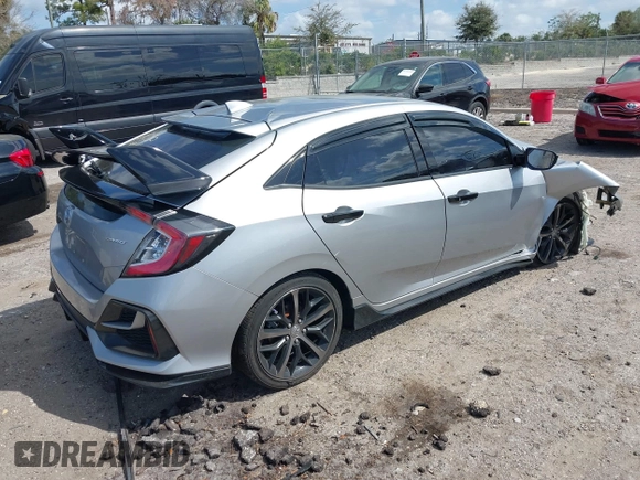 2021 Honda Civic Sport with VIN SHHFK7H43MU225961, listed as a IAAI auction lot 41721936 with 58,928 mi miles and . Bid and sale history available at DreamBid. Image 4.