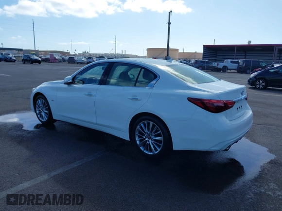 2020 Infiniti Q50 Luxe with VIN JN1EV7AP4LM206367, listed as a IAAI auction lot 41069262 with 54,245 mi miles and . Bid and sale history available at DreamBid. Image 3.