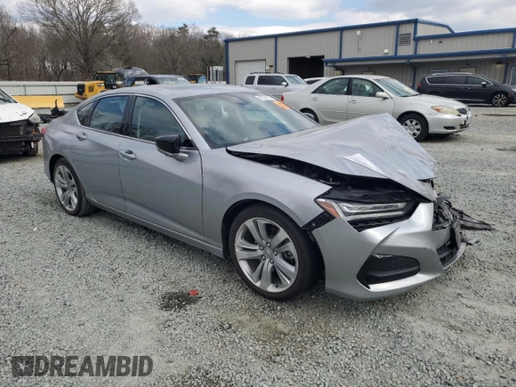 2021 Acura TLX w/Technology Package with VIN 19UUB6F43MA010418, listed as a Copart auction lot 42379255 with 0 mi miles and Salvage Title. Bid and sale history available at carsss.com. Image 4.