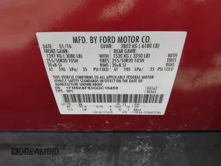 2016 Ford Explorer Limited with VIN 1FM5K8F83GGC15459, listed as a IAAI auction lot 41889025 with 164,174 mi miles. Bid and sale history available at carsss.com. Image 9.