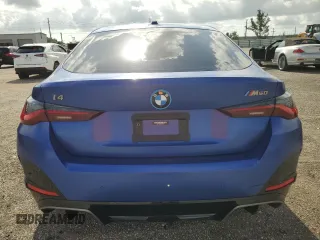 2023 BMW i4 M50 with VIN WBY33AW03PFP73343, listed as a Copart auction lot 57463983 with 350 mi miles. Bid and sale history available at carsss.com. Image 6.