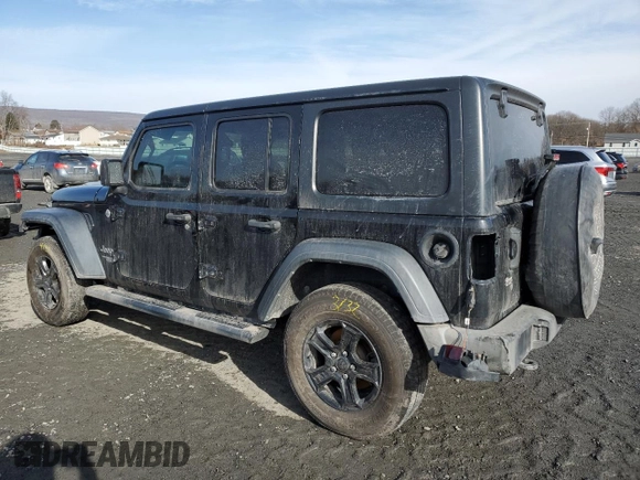 2019 Jeep Wrangler Unlimited Sport with VIN 1C4HJXDG2KW566080, listed as a Copart auction lot 44559215 with 84,646 mi miles and Salvage title. Bid and sale history available at DreamBid. Image 2.