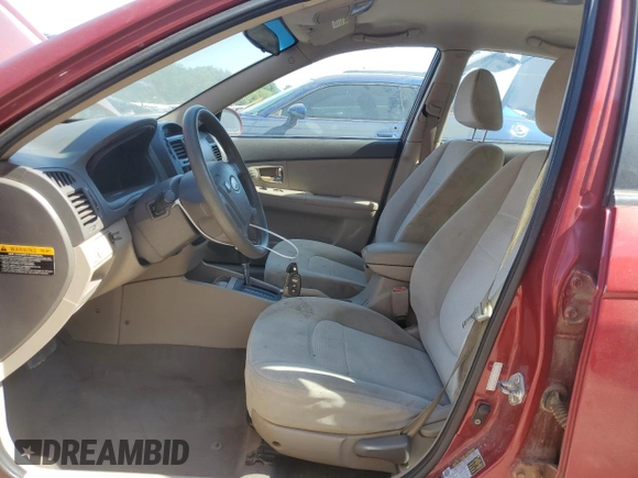 2008 Kia Spectra EX with VIN KNAFE122685509781, listed as a Copart auction lot 60413084 with 73,808 mi miles and Clean Title. Bid and sale history available at carsss.com. Image 7.