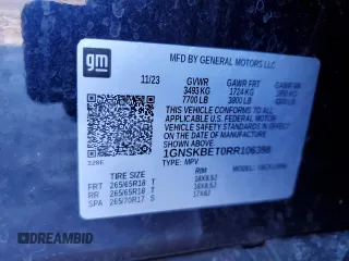 2024 Chevrolet Suburban with VIN 1GNSKBET0RR106398, listed as a Copart auction lot 46058085 with Not provided miles and Salvage title. Bid and sale history available at DreamBid. Image 14.