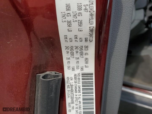 2007 Jeep Commander Sport with VIN 1J8HH48K07C664096, listed as a Copart auction lot 43818255 with 134,275 mi miles and Salvage Title. Bid and sale history available at carsss.com. Image 13.