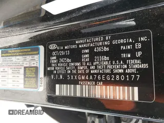 2014 Kia Optima LX z VIN 5XXGM4A76EG280177, wystawiony jako IAAI lot #41758232 z przebiegiem 95 000 mil mil oraz . Historia ofert i sprzedaży dostępna na DreamBid. Obrazek 9.
