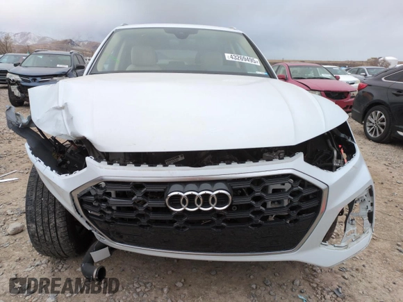 2023 Audi Q5 S line Premium with VIN WA1GAAFY6P2170385, listed as a Copart auction lot 43269495 with 18,372 mi miles and Salvage Title. Bid and sale history available at carsss.com. Image 5.