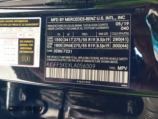 2020 Mercedes-Benz GLS 450 with VIN 4JGFF5KEXLA056309, listed as a IAAI auction lot 41832916 with 96,560 mi miles and . Bid and sale history available at DreamBid. Image 9.