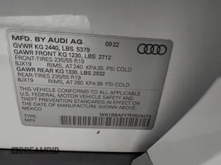 2023 Audi Q5 Premium Plus z VIN WA1BBAFY7P2024214, wystawiony jako IAAI lot #41169876 z przebiegiem 21 183 mil mil oraz . Historia ofert i sprzedaży dostępna na DreamBid. Obrazek 9.