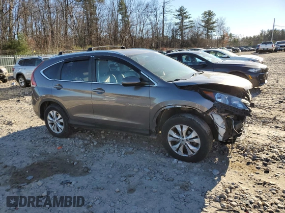 2013 Honda CR-V EX-L with VIN 5J6RM4H7XDL084279, listed as a Copart auction lot 80391584 with Not Provided miles and Salvage Title. Bid and sale history available at DreamBid. Image 4.