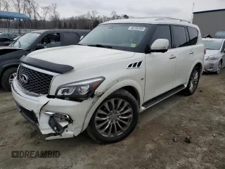 2017 Infiniti QX80 with VIN JN8AZ2NE0H9159770, listed as a Copart auction lot 45735345 with 103,023 mi miles and Salvage Title. Bid and sale history available at carsss.com. Image 1.