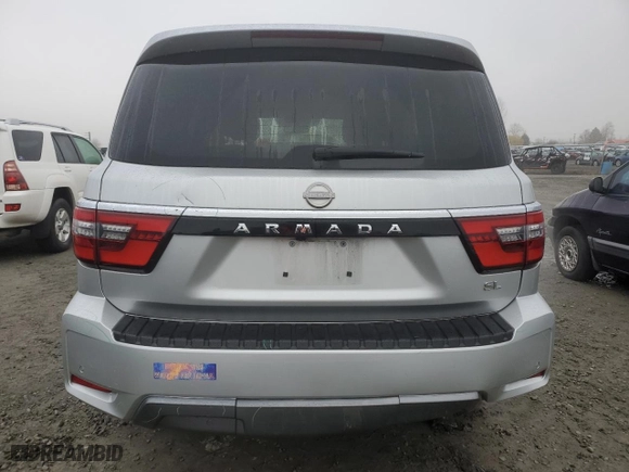 2021 Nissan Armada SL with VIN JN8AY2BB0M9794382, listed as a Copart auction lot 81667654 with 50,872 mi miles and Salvage Title. Bid and sale history available at carsss.com. Image 6.