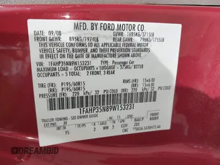 2009 Ford Focus SE z VIN 1FAHP35N89W153231, wystawiony jako IAAI lot #42353634 z przebiegiem 119 297 mil mil oraz . Historia ofert i sprzedaży dostępna na DreamBid. Obrazek 9.