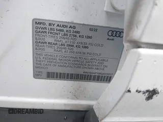 2022 Audi Q5 Sportback S line Premium Plus z VIN WA15AAFY8N2072317, wystawiony jako IAAI lot #41946730 z przebiegiem 49 510 mil mil oraz . Historia ofert i sprzedaży dostępna na DreamBid. Obrazek 9.