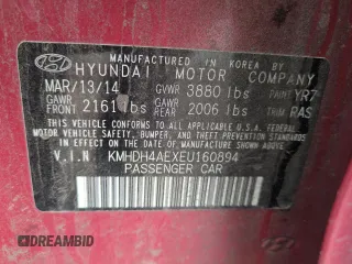 2014 Hyundai Elantra SE с VIN KMHDH4AEXEU160894, выставлен на аукционе Copart как лот 51998425 с пробегом 91 321 миль миль и Списание • Salvage title. История ставок и продаж доступна на DreamBid. Изображение 12.
