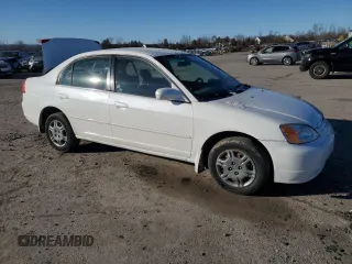 2002 Honda Civic LX with VIN 2HGES15572H586397, listed as a Copart auction lot 87985645 with 237,916 mi miles and Salvage Title. Bid and sale history available at DreamBid. Image 4.