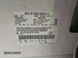 2015 Ford Edge Titanium z VIN 2FMTK3K82FBC42299, wystawiony jako IAAI lot #41912657 z przebiegiem 198 144 mil mil oraz . Historia ofert i sprzedaży dostępna na DreamBid. Obrazek 9.