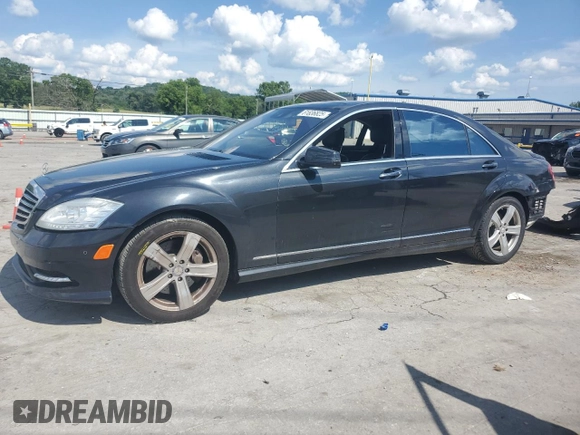 2012 Mercedes-Benz S 550 with VIN WDDNG9EB4CA451209, listed as a Copart auction lot 61836825 with 98,630 mi miles and Salvage title. Bid and sale history available at DreamBid. Image 1.