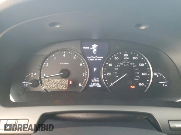 2013 Lexus LS 460 with VIN JTHBL5EF6D5114490, listed as a Copart auction lot 52123025 with 141,336 mi miles and Salvage title. Bid and sale history available at DreamBid. Image 9.