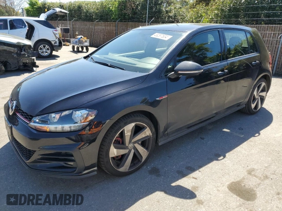 2021 Volkswagen Golf GTI S with VIN 3VW6T7AU6MM002461, listed as a Copart auction lot 49297834 with 46,698 mi miles. Bid and sale history available at carsss.com. Image 1.