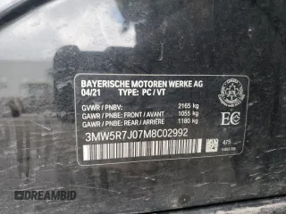 2021 BMW 3 Series 330i xDrive with VIN 3MW5R7J07M8C02992, listed as a Copart auction lot 50254725 with 71,901 mi miles and Salvage Title. Bid and sale history available at carsss.com. Image 12.