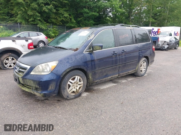 2005 Honda Odyssey EX-L with VIN 5FNRL38725B001662, listed as a IAAI auction lot 42693301 with 161,114 mi miles and . Bid and sale history available at DreamBid. Image 2.