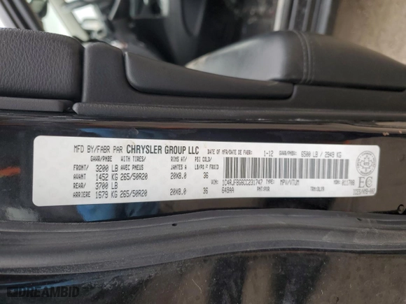 2012 Jeep Grand Cherokee Limited with VIN 1C4RJFBG6CC231747, listed as a Copart auction lot 50779165 with 183,120 mi miles and Clean Title. Bid and sale history available at carsss.com. Image 13.