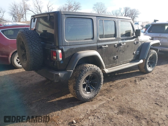 2018 Jeep Wrangler Unlimited Sport S z VIN 1C4HJXDG9JW172686, wystawiony jako IAAI lot #41742837 z przebiegiem 89 888 mil mil oraz . Historia ofert i sprzedaży dostępna na DreamBid. Obrazek 4.