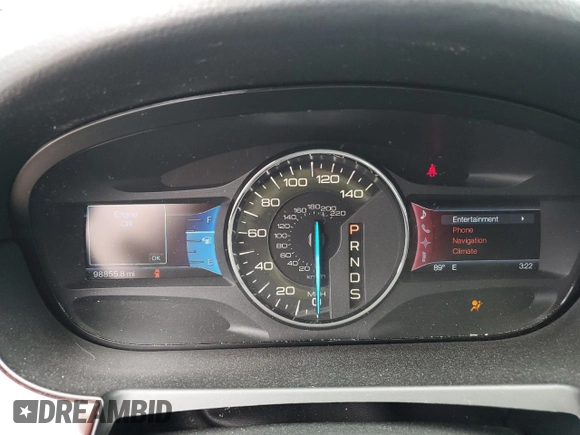 2013 Ford Edge Limited with VIN 2FMDK3KC0DBC60841, listed as a Copart auction lot 59917675 with 98,855 mi miles and Salvage title. Bid and sale history available at DreamBid. Image 9.