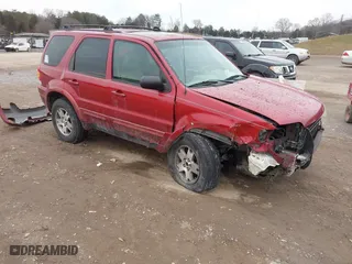 2005 Ford Escape Limited with VIN 1FMYU04155KA77626, listed as a IAAI auction lot 41368626 with 215,182 mi miles. Bid and sale history available at carsss.com. Image 1.