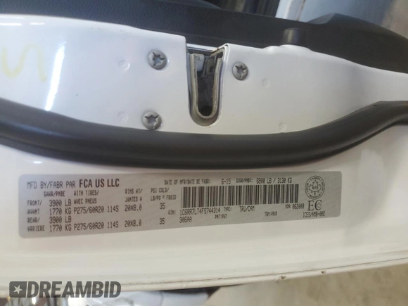 2015 Ram 1500 Big Horn с VIN 1C6RR7LT4FS744314, выставлен на аукционе Copart как лот 53300345 с пробегом 175 830 миль миль и Чистый • Clean title. История ставок и продаж доступна на DreamBid. Изображение 12.