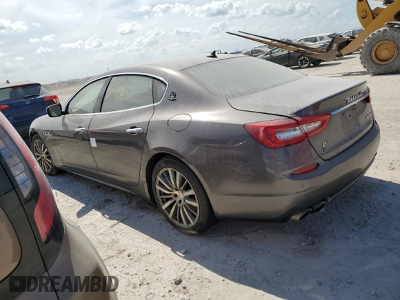 2016 Maserati Quattroporte S Q4 z VIN ZAM56RRA2G1188539, wystawiony jako Copart lot #74623484 z przebiegiem Nie podano mil oraz Szkoda całkowita • Salvage title. Historia ofert i sprzedaży dostępna na DreamBid. Obrazek 2.