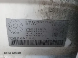 2010 Volkswagen Passat with VIN WVWAK9AN7AE112988, listed as a Copart auction lot 80557614 with Not provided miles and Salvage title. Bid and sale history available at DreamBid. Image 12.