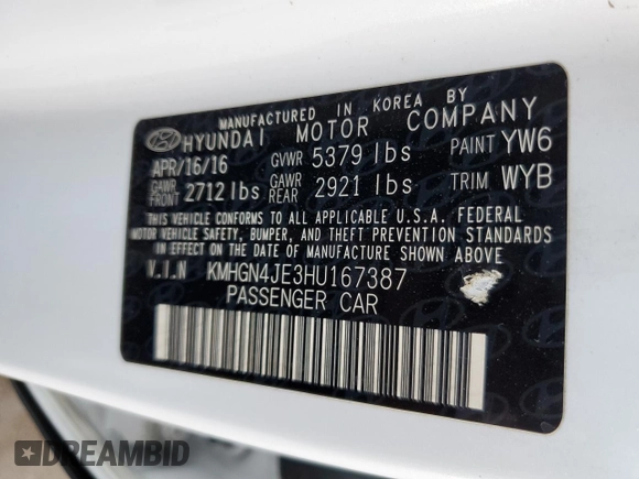 2017 Genesis G80 3.8L with VIN KMHGN4JE3HU167387, listed as a Copart auction lot 79092864 with 145,953 mi miles and Salvage Title. Bid and sale history available at carsss.com. Image 13.