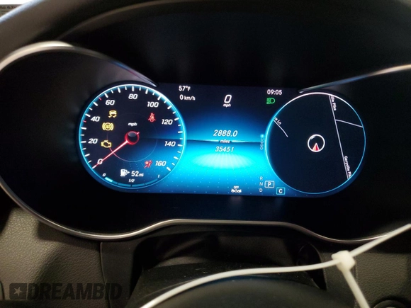 2019 Mercedes-Benz C 300 with VIN 55SWF8EB3KU314116, listed as a Copart auction lot 53444045 with 35,451 mi miles and Salvage Title. Bid and sale history available at DreamBid. Image 9.