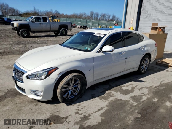 2019 Infiniti Q70 Luxe with VIN JN1BY1AR7KM585629, listed as a Copart auction lot 49665645 with 47,755 mi miles and Salvage Title. Bid and sale history available at DreamBid. Image 1.