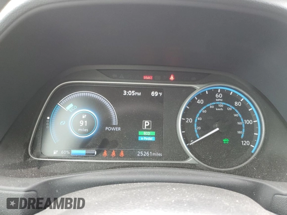 2023 Nissan LEAF S with VIN 1N4AZ1BV2PC554003, listed as a Copart auction lot 50589395 with 25,261 mi miles and Salvage Title. Bid and sale history available at DreamBid. Image 9.